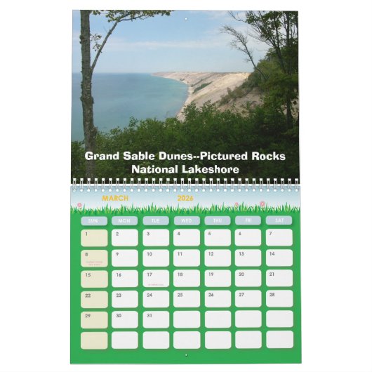 Michigan's Bovenste schiereiland.. Kalender (Mar 2026)