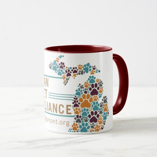 Michigan's Paw Prints Coffee Mok (Voorkant rechts)