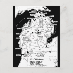 Michigan's toeristenkaart  briefkaart