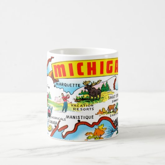 Michigan's Upper Peninsula Kaart Koffiemok (Center)