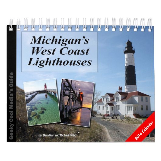 Michigans vuurtoren aan de westkust kalender (Hoes)