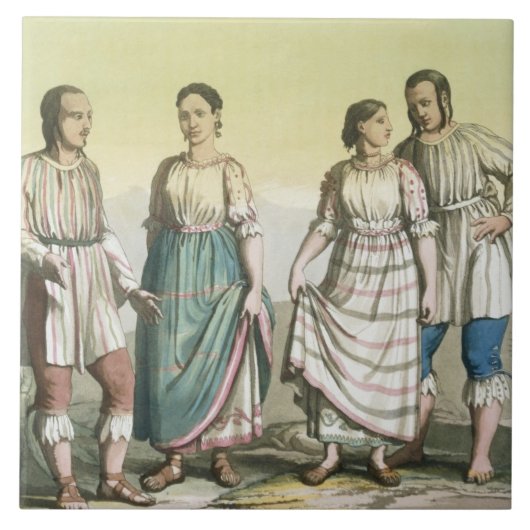 Michoacan Indians in Traditional Costume, Mexico ( Tegeltje (Voorkant)