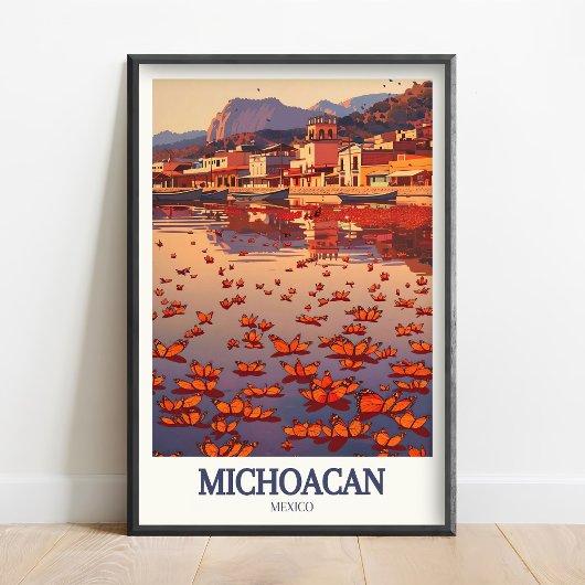 Michoacan Poster - Michoacán Kunst - Mariposa Mona