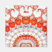 MICK ~ Abstract patroon ~ Red Oranje~ Magneet (Voorkant)
