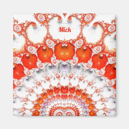 MICK ~ Abstract patroon ~ Red Oranje~ Magneet (Voorkant)