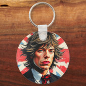 Mick Jagger Rolling Stones voor een Union Jac Sleutelhanger (Achterkant)
