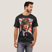 Mick Jagger Rolling Stones voor een Union Jac T-shirt (Voorkant volledig)