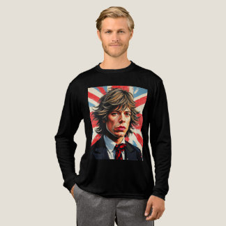 Mick Jagger Rolling Stones voor een Union Jac Tri-Blend Shirt