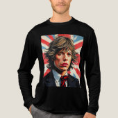 Mick Jagger Rolling Stones voor een Union Jac Tri-Blend Shirt (Voorkant volledig)