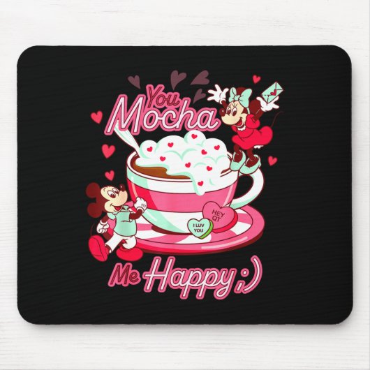 Mickey Amp Minnie Valentines Day You Mocha Me H  Muismat (Voorkant)