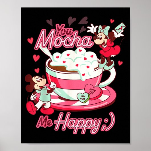 Mickey &amp; Minnie Valentine's Day You Mocha Me H Poster (Voorkant)