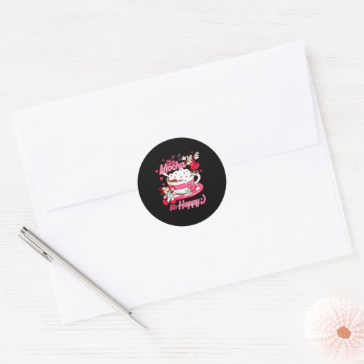 Mickey Amp Minnie Valentines Day You Mocha Me H  Ronde Sticker (Envelop)