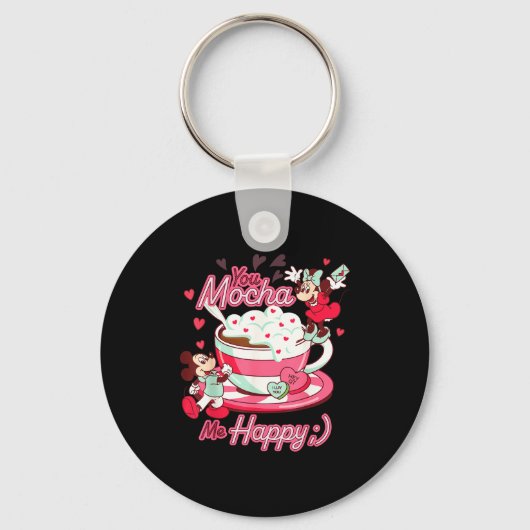 Mickey &amp; Minnie Valentine's Day You Mocha Me H Sleutelhanger (Voorkant)