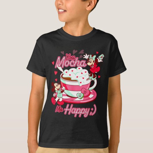 Mickey Amp Minnie Valentines Day You Mocha Me H  T-shirt (Voorkant)