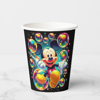 Mickey en Minnie Feestelijke Viering Kleurrijk Pap Papieren Bekers