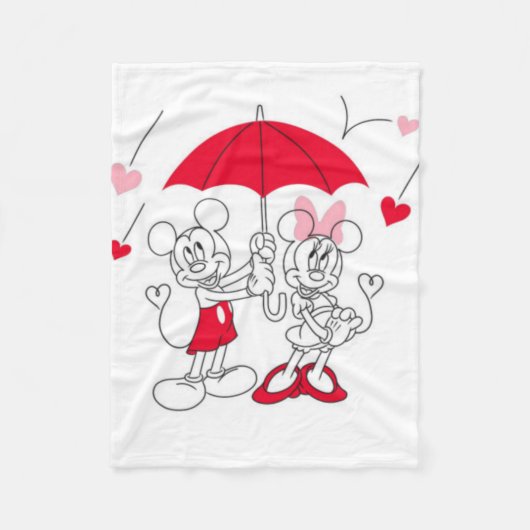 Mickey en Minnie Fleece Deken (Voorkant)