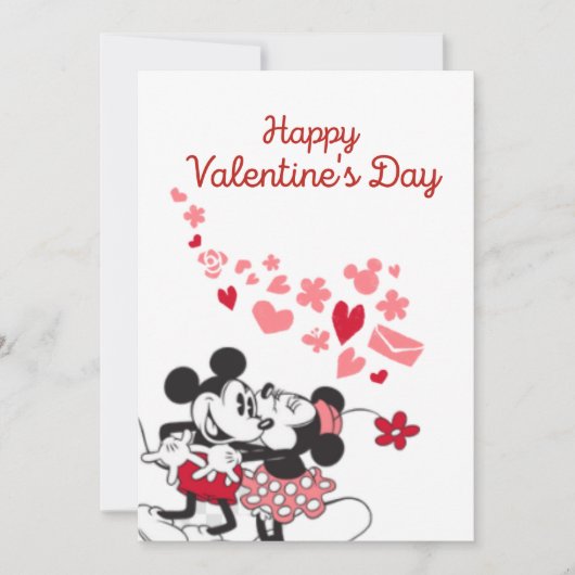 Mickey en Minnie Valentijn Feestdagenkaart (Voorkant)