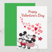 Mickey en Minnie Valentijn Feestdagenkaart (Voorkant / Achterkant)