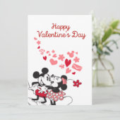 Mickey en Minnie Valentijn Feestdagenkaart (Staand voorkant)