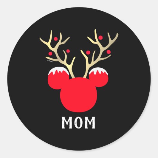 Mickey Family Christmas Mom  Ronde Sticker (Voorkant)
