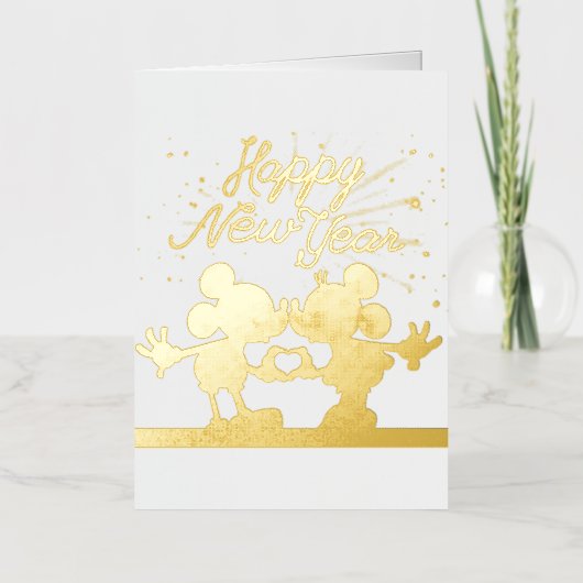Mickey Folded Foil Holiday Card Folie Feestdagenkaart (Voorkant)