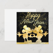 Mickey gouden Plat Kerstkaart (Voorkant / Achterkant)