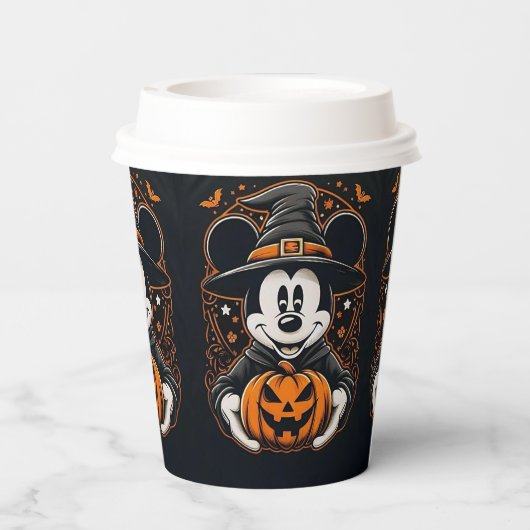 Mickey Halloween Paper Cup -Pumpkin Design Papieren Bekers (Achterkant)