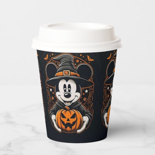 Mickey Halloween Paper Cup -Pumpkin Design Papieren Bekers (Voorkant)