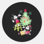 Mickey Minnie Clic Christmas Tree  Ronde Sticker (Voorkant)