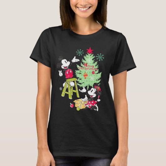 Mickey Minnie Clic Christmas Tree T-shirt (Voorkant)