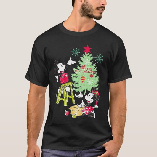Mickey Minnie Clic Christmas Tree  T-shirt (Voorkant)