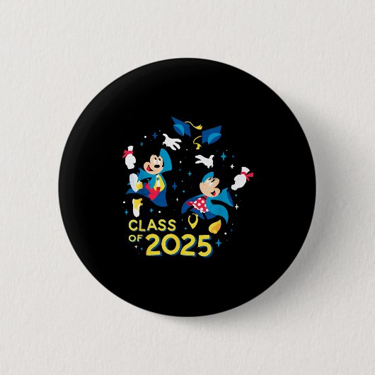 Mickey & minnie mouse afstudeerklas 2025 ronde button 5,7 cm (Voorkant)