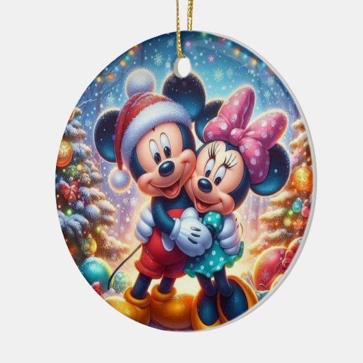 Mickey Minnie-Ornament Keramisch Ornament (Links)