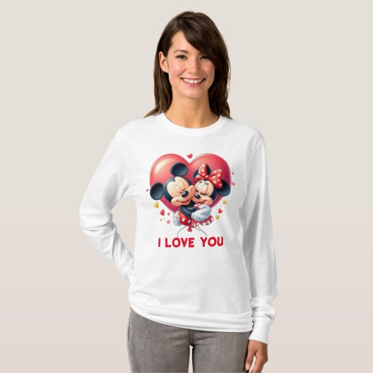 Mickey & Minnie's tijdloze liefde T-shirt (Voorkant volledig)