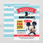 Mickey Mouse Fun Birthday Customizable Invitation Kaart (Voorkant / Achterkant)