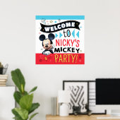 Mickey Mouse Fun Birthday Customizable Party sign Poster (Thuiskantoor)