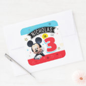 Mickey Mouse Fun Birthday party plate Customizable Vierkante Sticker (Envelop)