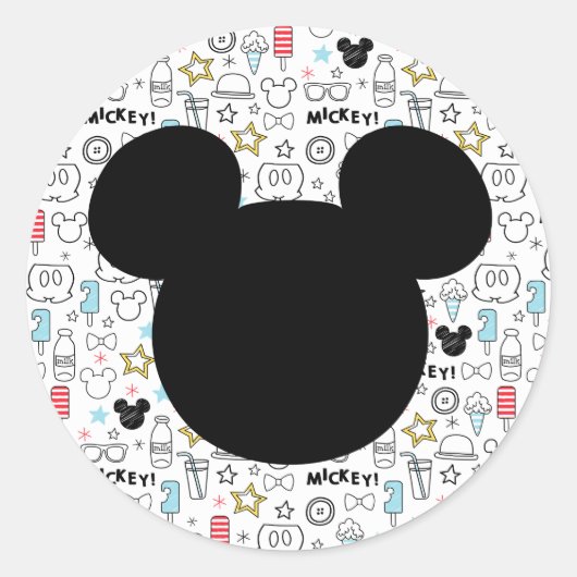 Mickey Mouse Fun Birthday  Round sticker (Voorkant)