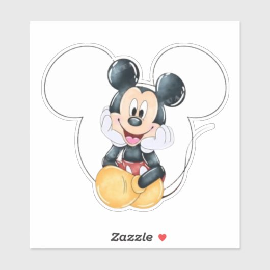 Mickey Mouse Polka Dot  red Baby Shower Sticker (Vel)
