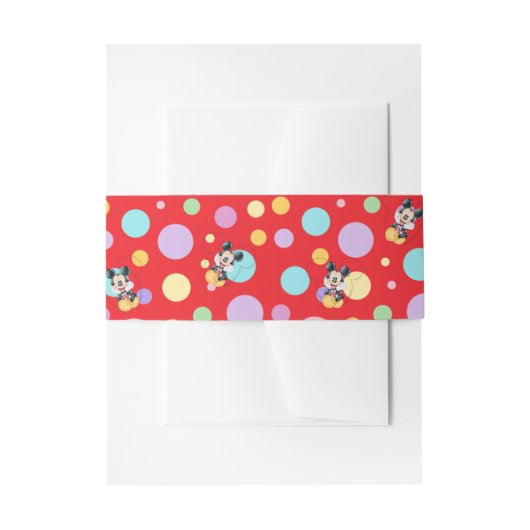 Mickey Mouse Polka Dot  red Baby Shower Uitnodigingen Wikkel (Voorkant Voorbeeld)