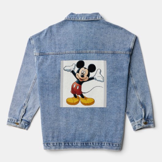 Mickey Mouse Pompoen Karakter – Halloween Cartoon Denim Jacket (Achterkant)