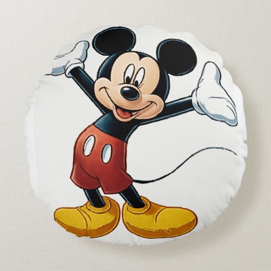 Mickey Mouse Pompoen Karakter – Halloween Cartoon Rond Kussen (Voorkant)