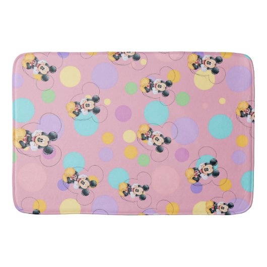 Mickey Mouse Stippen roze Baby Shower Badmat (Voorkant)