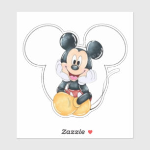 Mickey Mouse Stippen roze Baby Shower Sticker