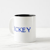 Mickey (naam) tweekleurige koffiemok (Voorkant links)