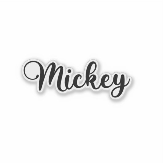 Mickey Name - Handgeschreven kalligrafie Sticker (Voorkant)