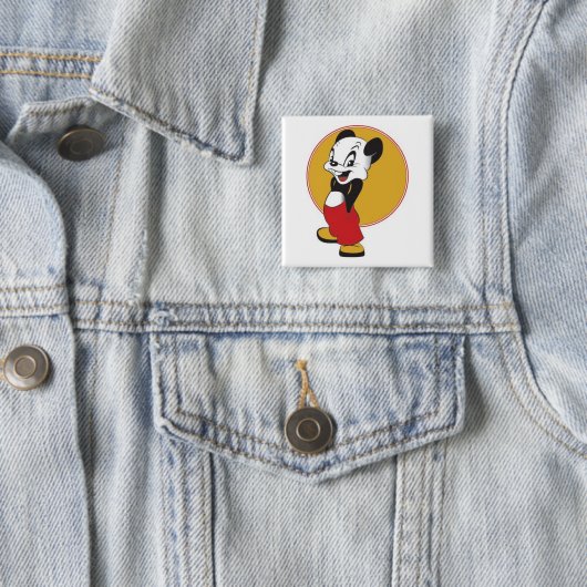 Mickey Vierkante Button 5,1 Cm (In situ)