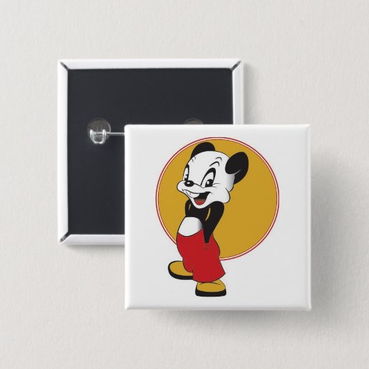 Mickey Vierkante Button 5,1 Cm (Voorkant /achterkant)