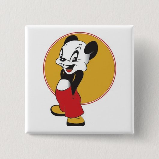 Mickey Vierkante Button 5,1 Cm (Voorkant)