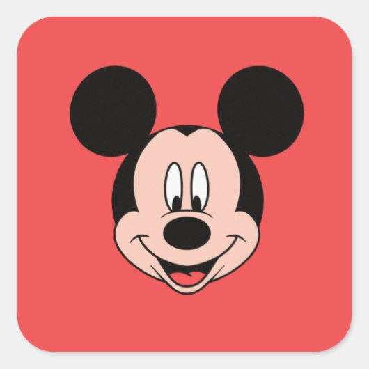 Mickey Vierkante Sticker (Voorkant)